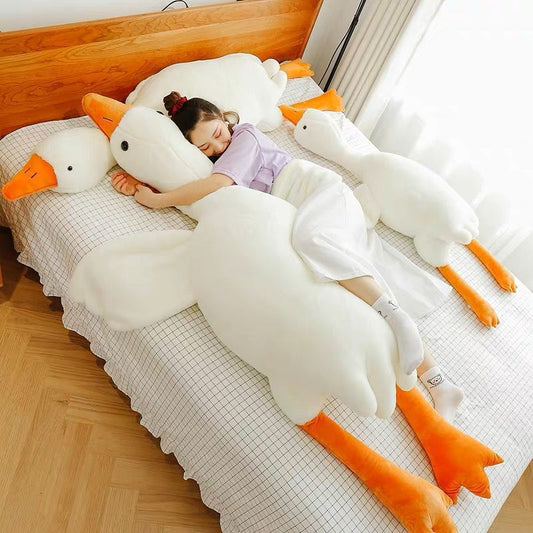 White Geese Pillow Plush Toy Cute and Big !